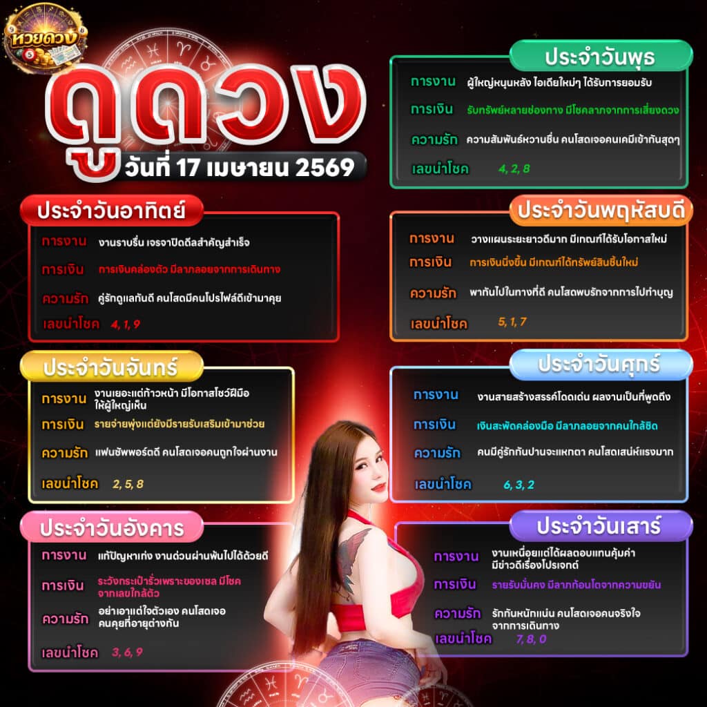 ดูดวงไพ่ยิปซี 17/04/69